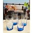 thumbnail image 5 of LeadingWare  Hi Ball Oval Halo Acrylic Drinking Glasses Set of 4 (15oz) - 3.35" W x 3.35" L x 5.9" H Blue-HandWash Only, 5 of 5