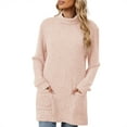 thumbnail image 3 of TEMOFON Long Sleeve Tops for Women Casual Turtleneck Pullover Fall Comfy Soft Sweaters Loose Tunic Knit T Shirts for Women with Pocket, 3 of 8