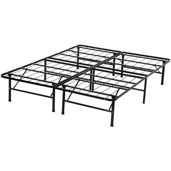 BestMassage 14-Inch Queen Metal Bed Frame – Heavy-Duty Steel Platform, No Box Spring Required, Quiet Design, Easy Assembly, Black