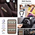 thumbnail image 4 of KUIFORTI Western Aztec 12 Pcs Car Seat Covers Auto Center Console Armrest Pad Steering Wheel Cover Car Seat Belt Pad Covers 2 Pack Cars Cup Holder Coasters Fit for Most Cars, 4 of 7