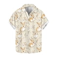 thumbnail image 3 of VBTAPA Easter Shirts for Men Funky Hawaiian Shirts Short Sleeve Easter Egg Print Button Down Shirt Casual Aloha Party Shirts Limited Time Sales Multicolor XXXL, 3 of 6