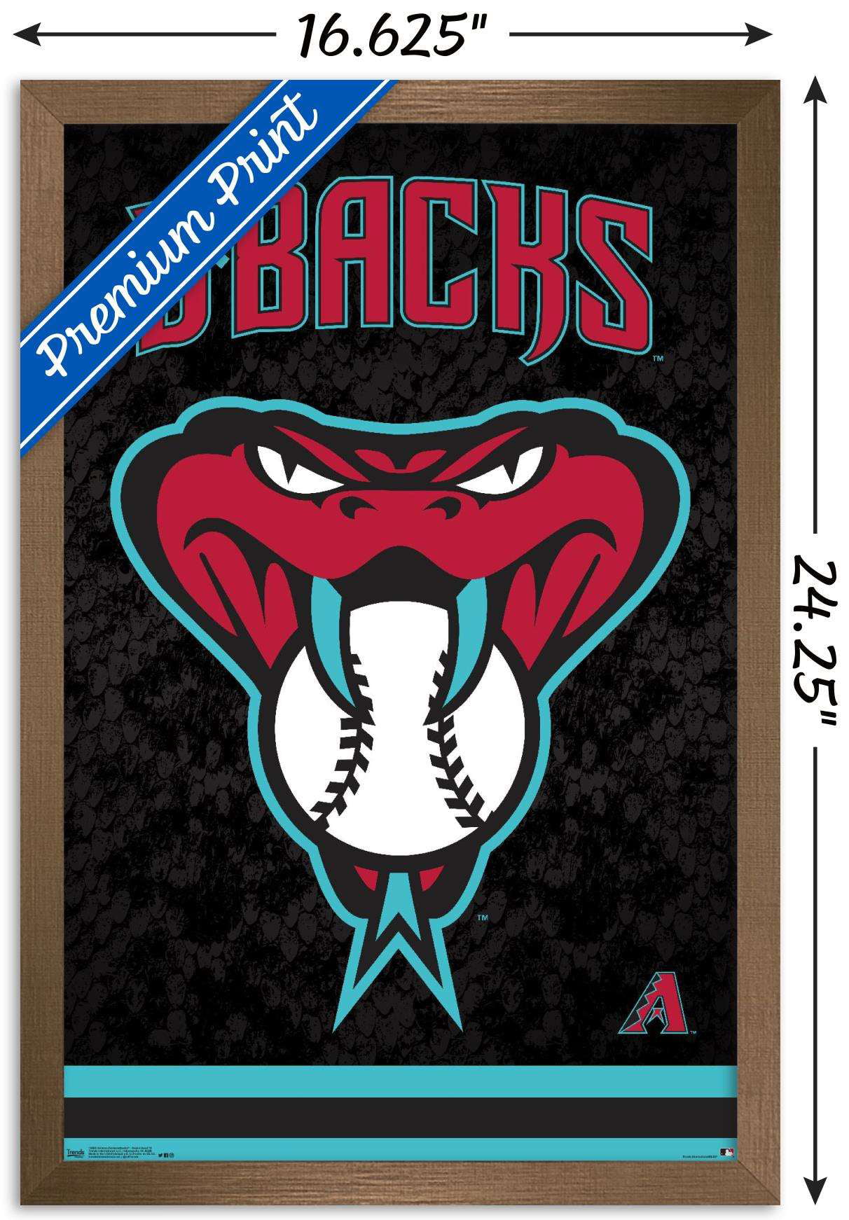 MLB Arizona Diamondbacks - Snake Head Logo Wall Poster with Wooden Magnetic  Frame, 22.375