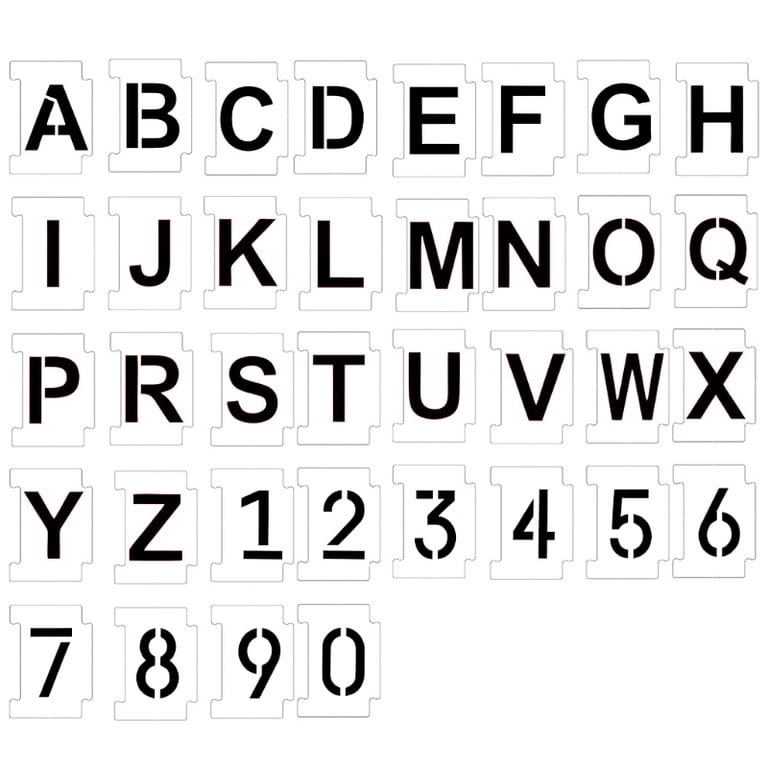 Alphabet Number Stencils 4 Inch 26 Pack Letters Numbers Stencil Templates -  Walmart.com
