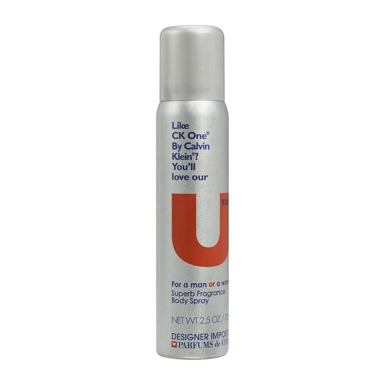 Designer Imposters U You Deodorant Body Spray (Unisex) By Parfums De Coeur - 2.5 oz Designer Imposters U You Deodorant Body Spray (Unisex) By Parfums De Coeur - 2.5 oz