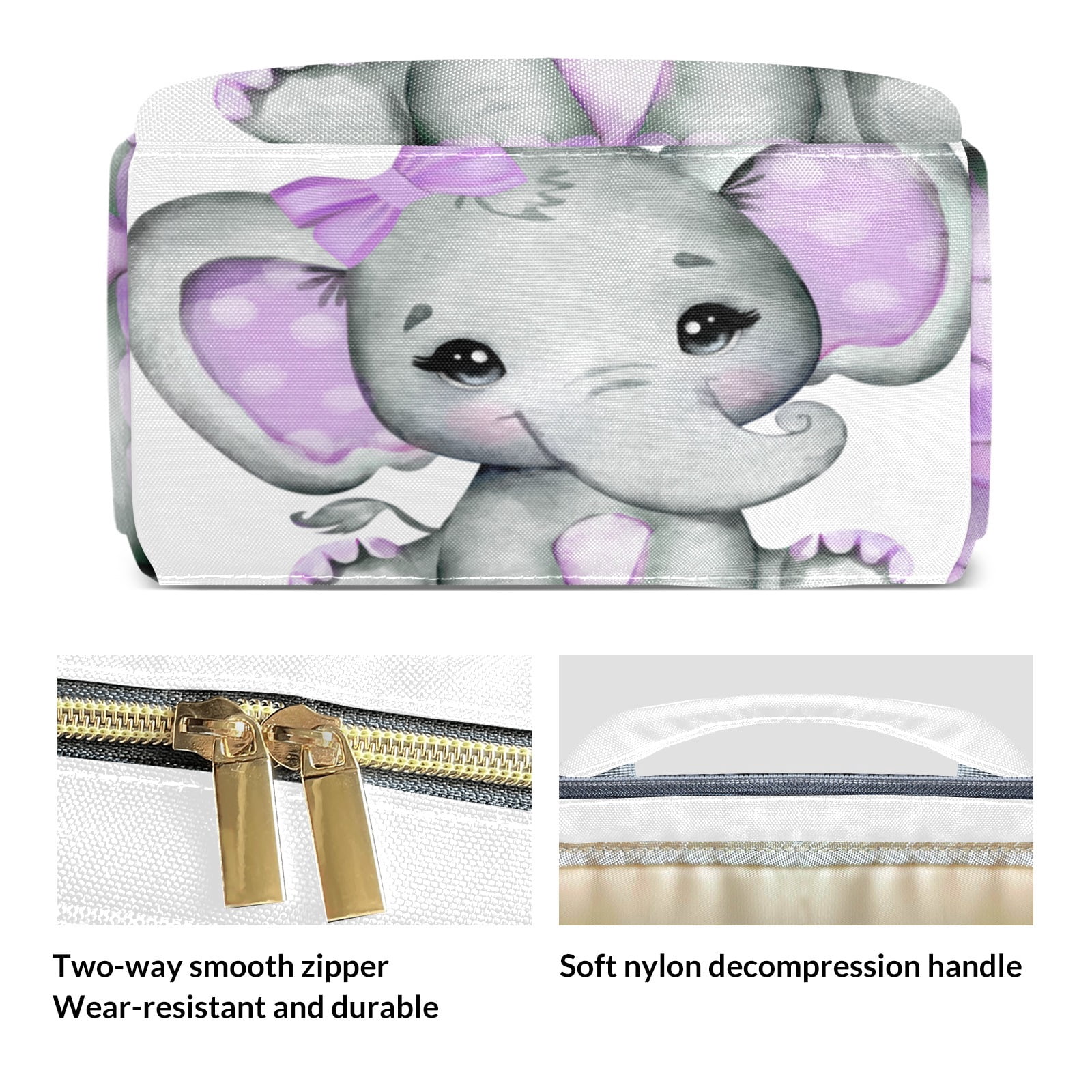 Elephant Diaper Backpack – Large Capacity, Insulated Baby Bottle Pocket, Multifunctional Mommy Bag for Boys & Girls
