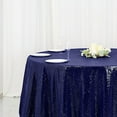thumbnail image 3 of BalsaCircle 120" Sequin Round Tablecloth Navy Blue, 3 of 8