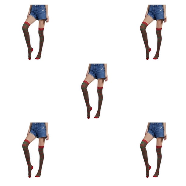 Sonducket Medias sin costuras por encima de la rodilla, calcetines largos divertidos, calentador de arcoíris, accesorios altos hasta el muslo, carnaval, Type2 NO2 Sonducket CBP388938