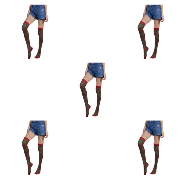 Sonducket Medias sin costuras por encima de la rodilla, calcetines largos divertidos, calentador de arcoíris, accesorios altos hasta el muslo, carnaval, Type2 NO2 Sonducket CBP388938