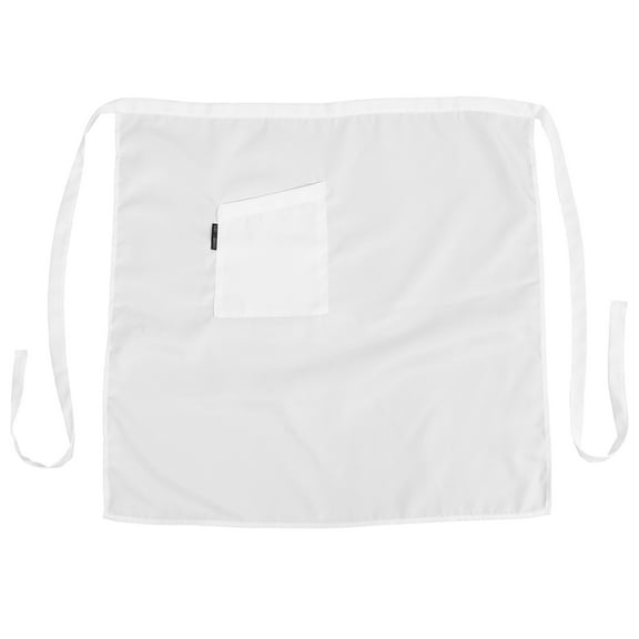Hongchegh Durable Unisex Short Waist Apron with Pocket for Chef Waiter Waitress (White)
