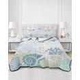 thumbnail image 2 of Twin XL Quilt Bedding Set, Starfish Coastal Reversible Summer Quilt 3 Pieces, Nautical Summer Beach Coral Shell Ocean Lightweight Bedspreads Coverlets with 2 Pillow Shams for All Seasons, 2 of 5