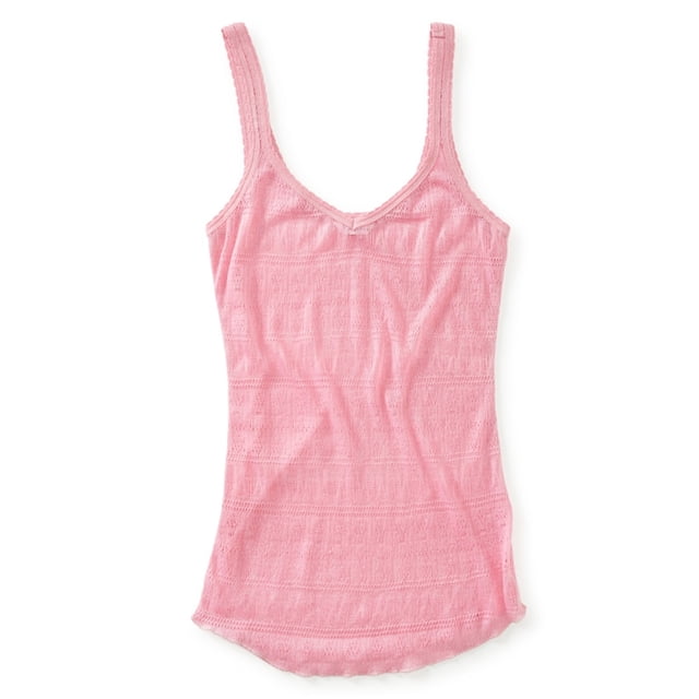 Aeropostale - Camiseta sin mangas de malla transparente para mujer, rosa, grande Aeropostale Camiseta sin mangas