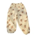 thumbnail image 4 of Nyeemya Boys Girls Casual Pants Summer Cute Graphic Lightweight Bloomers Toddler Kids Pull-on Harem Beige Lions 80, 4 of 5
