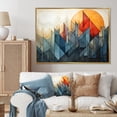 thumbnail image 2 of Designart "Abstract Mountain Landscape Orange and Green" Oversized Landscapes Framed Wall Art - Modern Orange Abstract Landscapes Entryway Framed Wall Art Print, 2 of 7