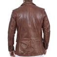 thumbnail image 7 of Boston Harbour Harper 2 Button Brown Blazer Leather Jacket Mens - Mens Real Leather Jacket with Patch Pockets, 7 of 7