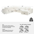 thumbnail image 4 of ATOMSPACE 139" Oversized Modular Sectional Sofa with Movable Ottoman, 7 Seater Chenille Boneless Cloud Couch for Living Room, No Assembly Required, Beige, 4 of 13
