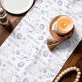thumbnail image 4 of Table Runner - 36 Inch Long, Purple Easter Kitchen Dining Table Runner Dresser Scarves, Watercolor Spring Bunny Eggs Flower Farmhouse Decor for Coffee Tables Wedding Party Banquet, 4 of 8