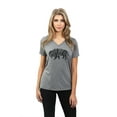 thumbnail image 2 of Thread Tank Live Free Run Wild Women's Relaxed V-Neck T-Shirt Tee Heather Grey Small, 2 of 4