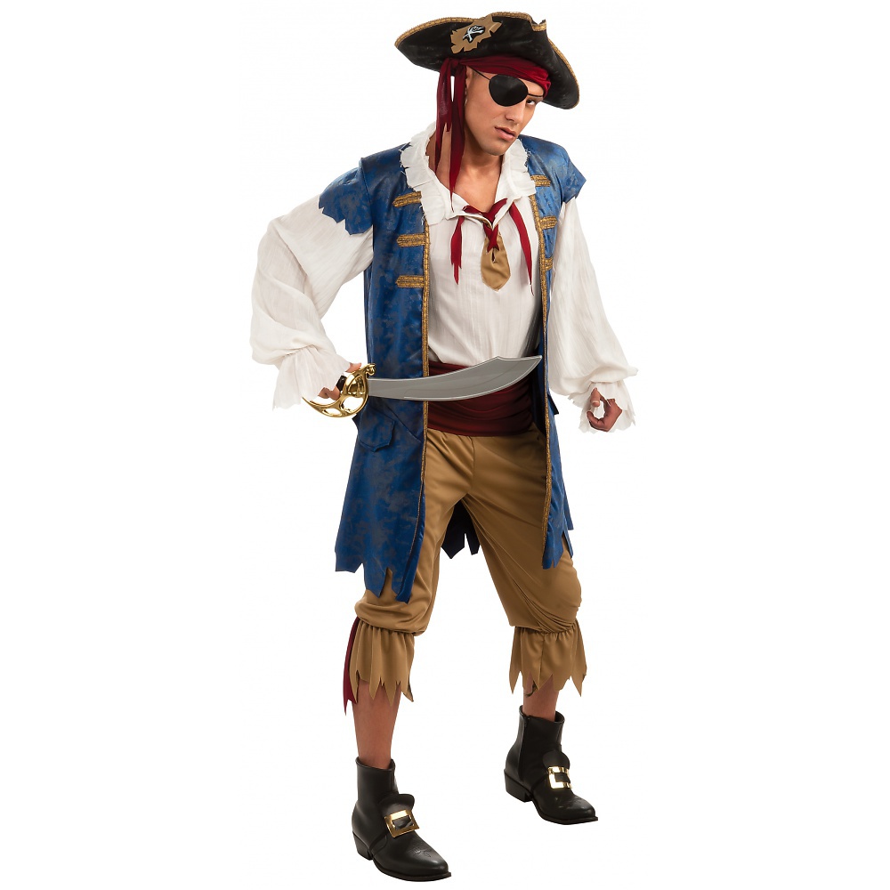 Blue Pirate Adult Costume - Standard - Walmart.com