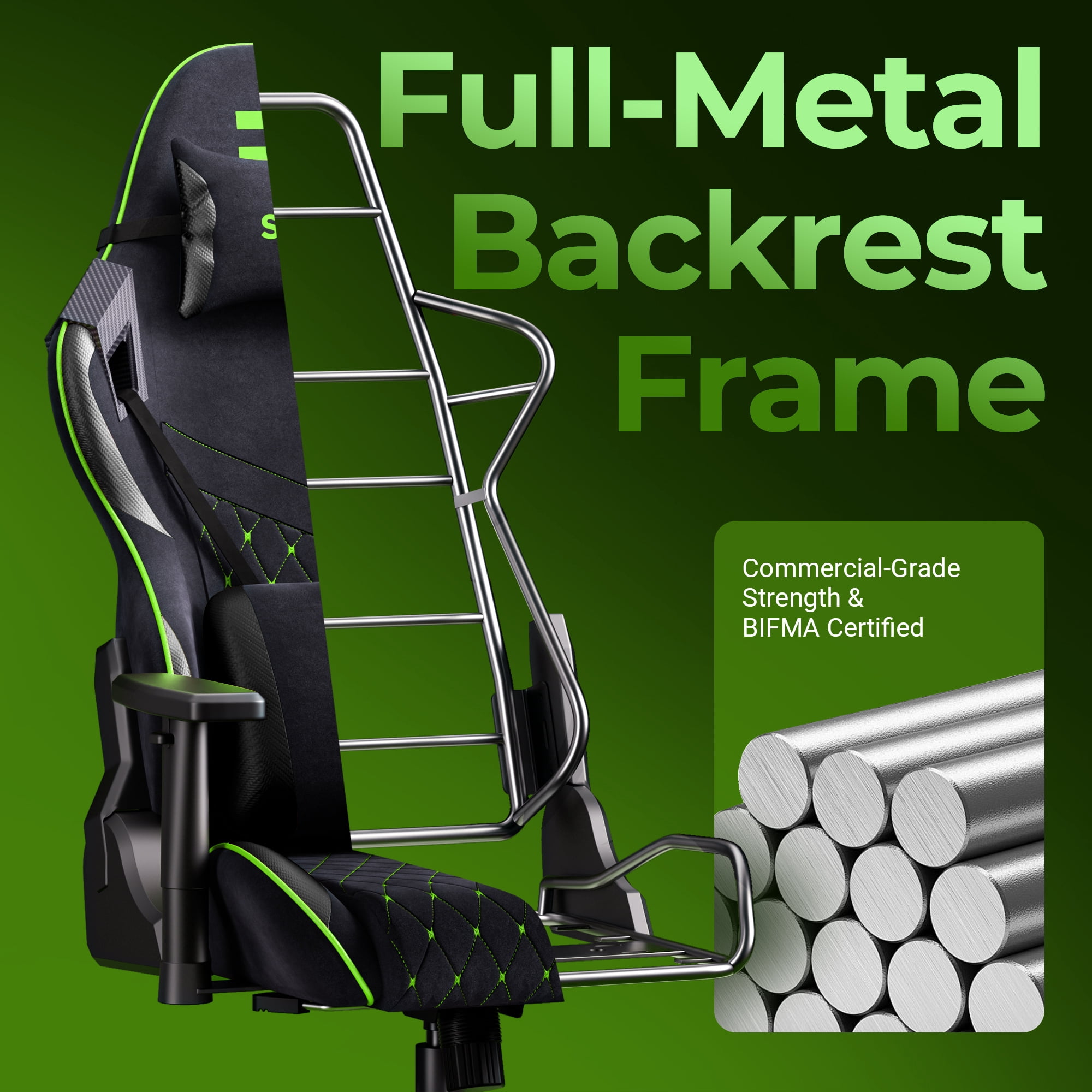 Seenda Gaming Chair for Adults 400lbs, Ergonomic Office Desk Chair with Lumbar Support, High Back Computer Chair for Home Office, BIFMA Certified