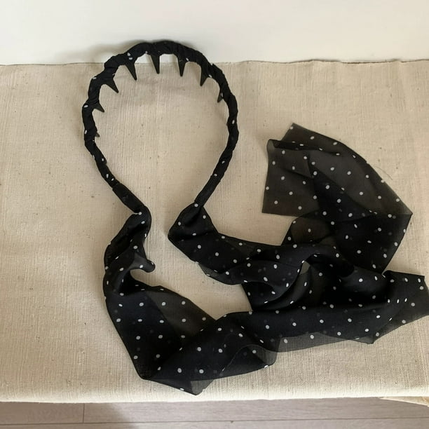 Diadema de cinta de gasa, pinza para el cabello alta, ideal para primavera y verano. Adorno para cabello rizado, ideal para mostrar el rostro. Diadema pequeña con ondas y cinta en forma de onda.