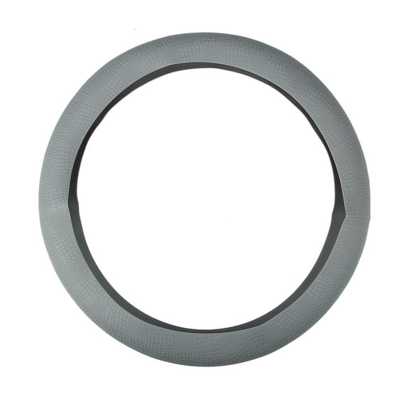 Unique Bargains 31cm Outer Dia Faux Crocodile Pattern Antislip Steering Wheel Cover Gray for Car