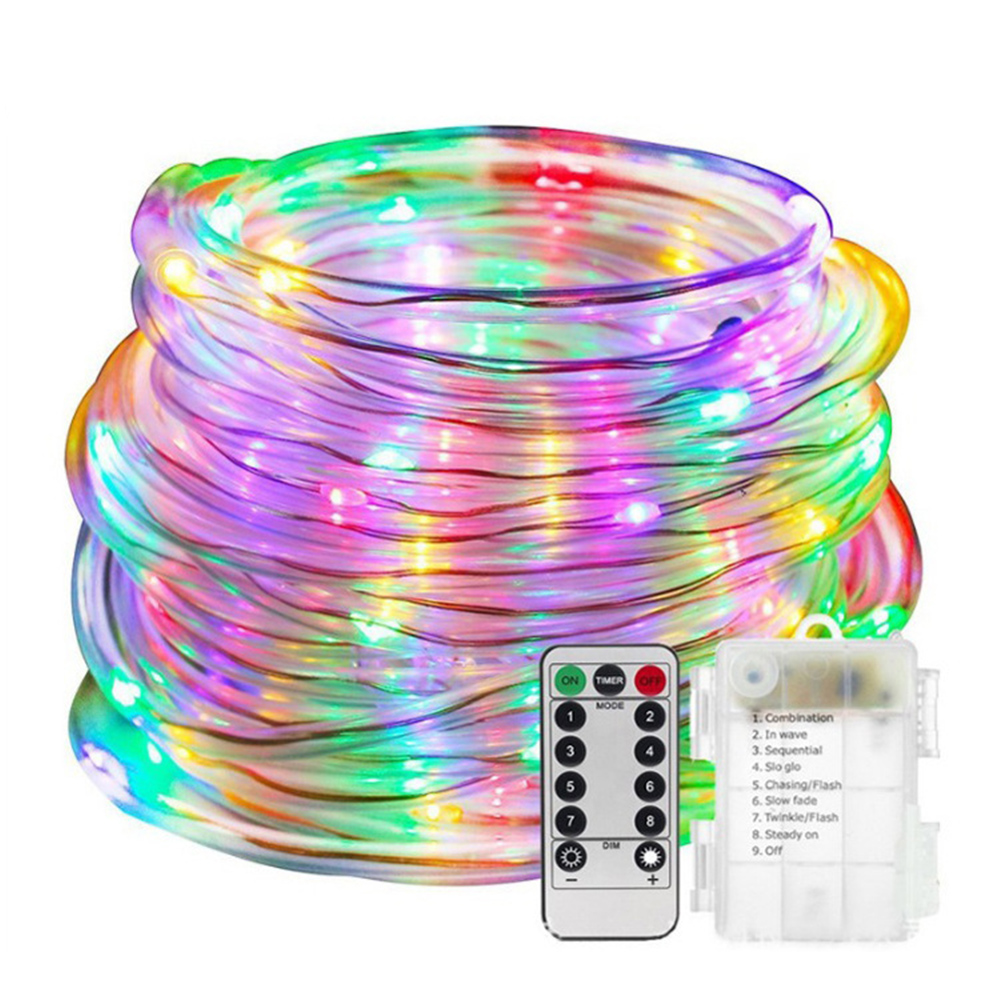 33 Feet Rope Lights with Remote Control Battery Rope Lights Waterproof