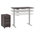 thumbnail image 1 of Bureau Réglable en Hauteur Série 60 48W x 30D avec Rangement en Gris, 1 of 7