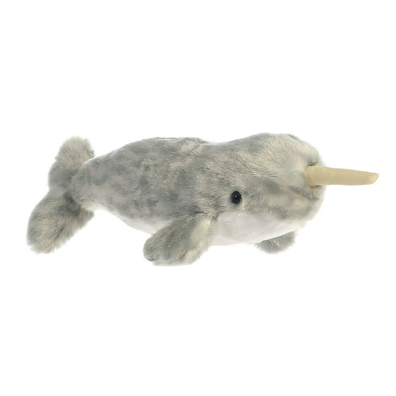 Aurora - Small Gray Mini Flopsie - 11.5" Narwhal - Adorable Stuffed Animal