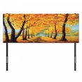thumbnail image 3 of Country Headboard, Painting of a Park in Autumn Fall with Pale Warm Tone Leaves Harmony Nature Print, Upholstered Decorative Metal Bed Headboard with Memory Foam, Full Size, Yellow Brown, by Ambesonne, 3 of 4