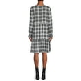 thumbnail image 2 of Blu White Blu Women's Plaid Ruffle Hem Dress, 2 of 5