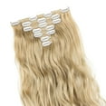 thumbnail image 6 of Qlenkay Clip in Hair Extensions Synthetic Hair 7 pcs Double Weft Long Wavy Straight Hair Extension for Women, 6 of 8