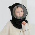 thumbnail image 1 of With anti-fog m ask Cute Cat ears Breathable Ski Windproof Anti Dust Face Cover Winter Hedging cap Flannel 2-BLACK, 1 of 1
