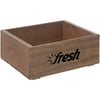 Hubert Rectangular Early American Stained Wood Crate With Fresh Logo - 14 3/4"L x 11 1/4"W x 5 7/8"H
