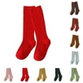 thumbnail image 3 of Lispipm 0M-8Y Trends Toddler Long Knee High Socks Boys and Girls Knitted Stocking Fall Winter Little Kid Rib Stock Yellow 6-12 Months, 3 of 4