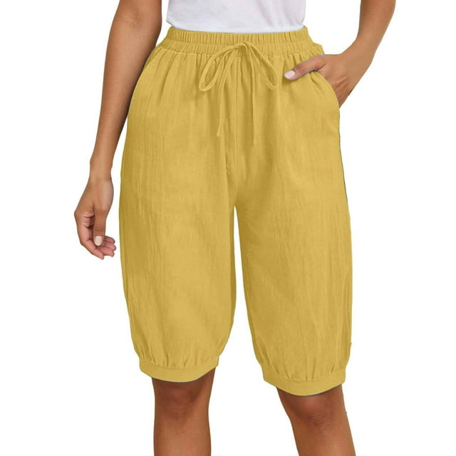 Icvfdpl Pantalons pour Femmes Tendance, Mode Grande Poche Élastique Capris Mode Urbaine,S