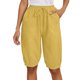 thumbnail image 1 of Pantalones capri casuales de mujer con cintura elástica lisa - Pantalones de poliéster de cintura alta con bolsillos grandes, S-XXL, 1 of 6
