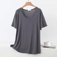 thumbnail image 2 of Ymauqau Women's Plus Size Pajama Tops Soft Comfy Short Sleeve Scoop Neck Casual Sleep T-Shirts Lounge Tee Blouses, 2 of 5