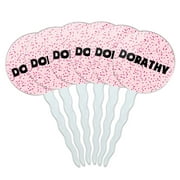 Dorathy Cupcake Picks Toppers - Set of 6 - Pink Speckles
