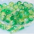 thumbnail image 4 of Duslogis 100Pcs Glass Crackle Beads,Yellow Emerald Crackle Glass Beads 10mm for Jewelry Making Friendship Bracelets DIY Crafts Thanksgiving Party Accessories, 4 of 6