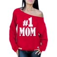 thumbnail image 1 of Awkward Styles Women's #1 Mom Graphic Off Shoulder Tops Oversized Sweatshirt for Best Mom In The World, 1 of 4