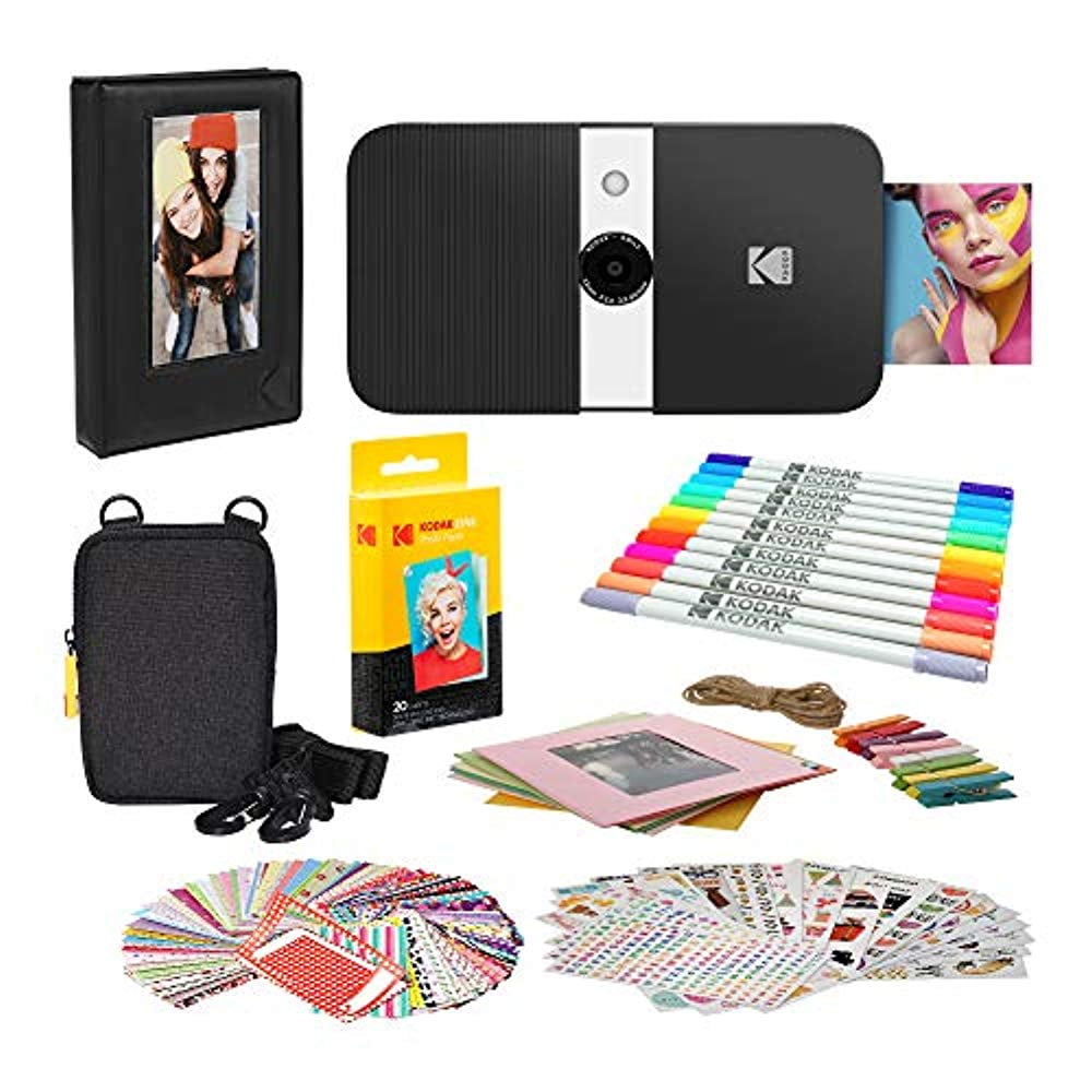 KODAK Smile Instant Print Digital Camera (Black/White) Photo Frames