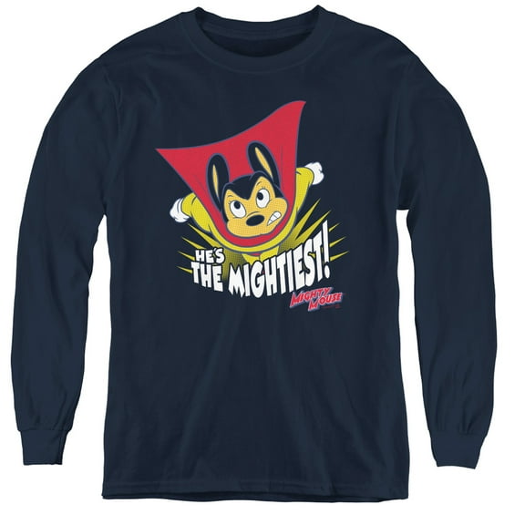 Mighty Mouse The Mightiest Youth Long Sleeve T-Shirt Navy