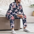 thumbnail image 7 of Pofeuu Rose Flowers Print Men's Long Sleeve Pajama Set Pijamas Para Hombres Pijamas Para Hombres Mens Pajamas Set-Medium, 7 of 7