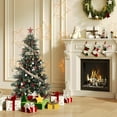 thumbnail image 5 of Eastvita 4.5FT Artificial Christmas Tree, PVC&PE, Pre-Lit Warm White Lights, Automatic Branches, Home Office Decor, 5 of 8