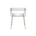 thumbnail image 2 of Glass Top End Table with Metal Frame and Open Bottom Shelf, Brass and Clear- Saltoro Sherpi, 2 of 5