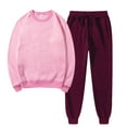 thumbnail image 2 of Diufon Womens Solid Color Sweatsuits Sets Athletic Long Sleeve Pullover Tops and Sweatpants Sport Matching Suits, 2 of 5