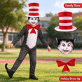 thumbnail image 6 of Halloween K"id"s Costume - 4 Piece Cat Cosplay Jumpsuit with Bow Tie, Hat & Mask, Fancy Dress Up Onesie Outfits for Halloween Nights Party, Size:140, 6 of 11