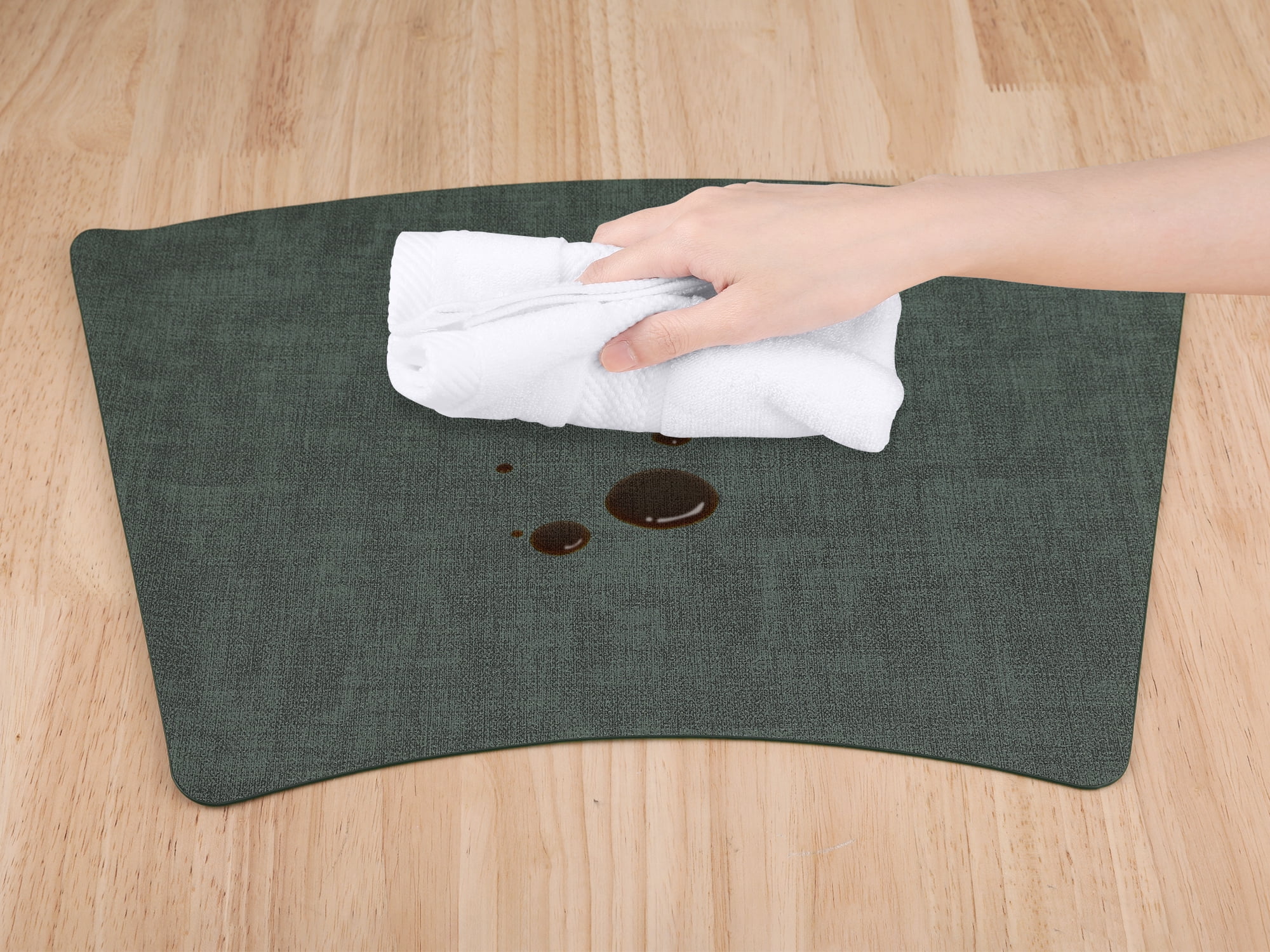 Unique Bargains Placemats for Dining Table Decor Heat Resistant Placemats 6pcs Dark Green