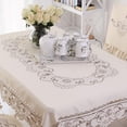 thumbnail image 3 of AMZALI Washable Flower Embroidered Lace Tablecloth Dust-Proof Table Cloths Rectangle Fabric Table Cover for Kitchen Dinner Picnic Outdoor and Indoor Home Decor (Oblong, 68 x 126 inch) C104, 3 of 3