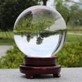 thumbnail image 5 of Bola de cristal de 150 mm, bola de cristal transparente, bola de cristal artificial, bola de cristal curativa mágica, bola de lente con soporte de madera, 5 of 5